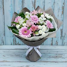 Букет цветов из:  Герберы, Альстромерии и Хризантемы в Харовске