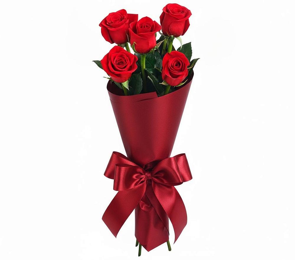 Букет 5 Красных роз Эдлесс Лав в Харовске