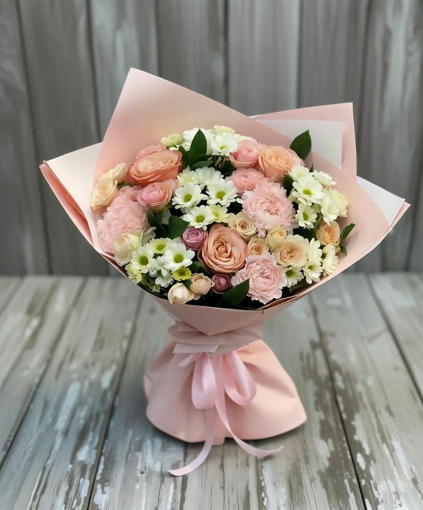 Букет цветов из: Гвоздики, Розы и Хризантемы в Харовске