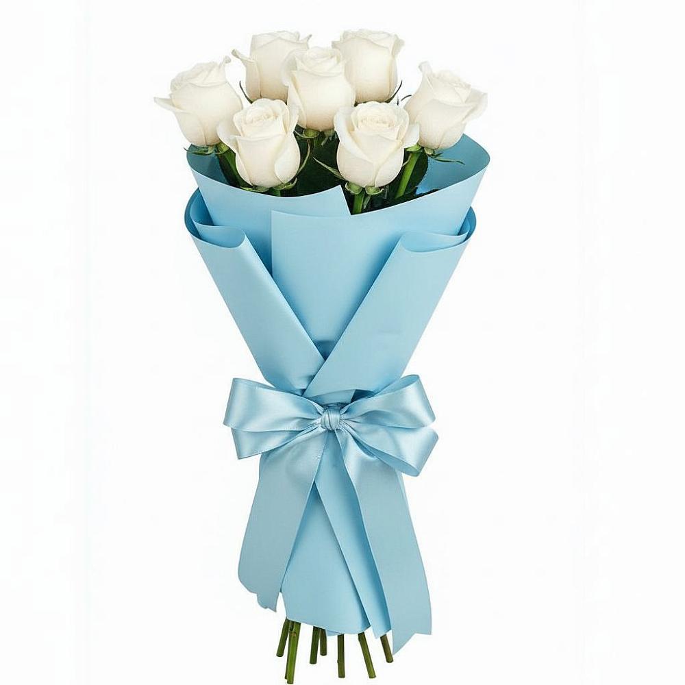 Букет 7 белых роз Проуд в Харовске