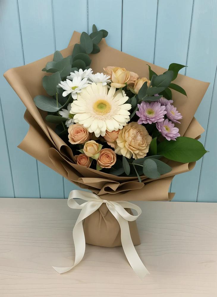 Букет цветов из: Герберы и Хризантемы в Харовске