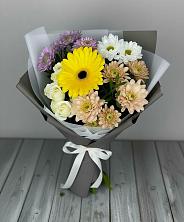 Букет цветов из:  Розы, Герберы и Хризантемы в Харовске