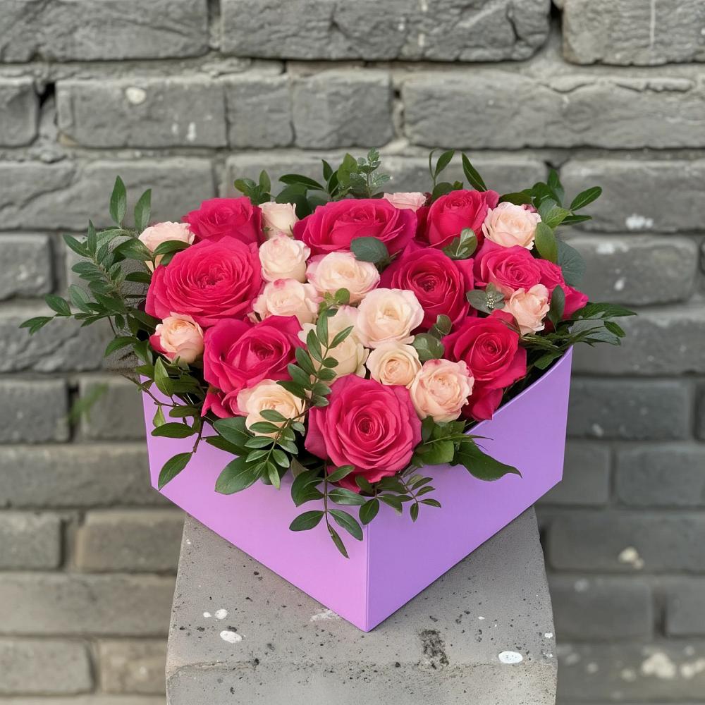 Цветочная композиция из Розы в коробке в Харовске