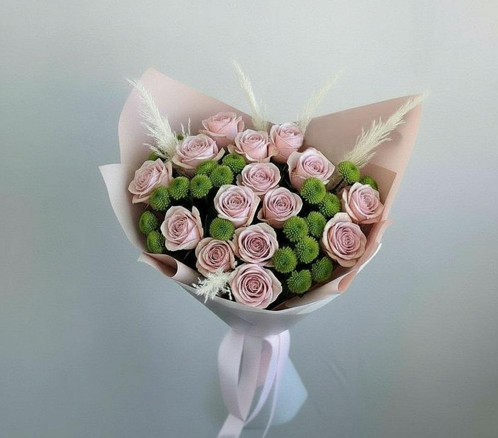 Букет цветов из: Розы и Хризантемы в Харовске