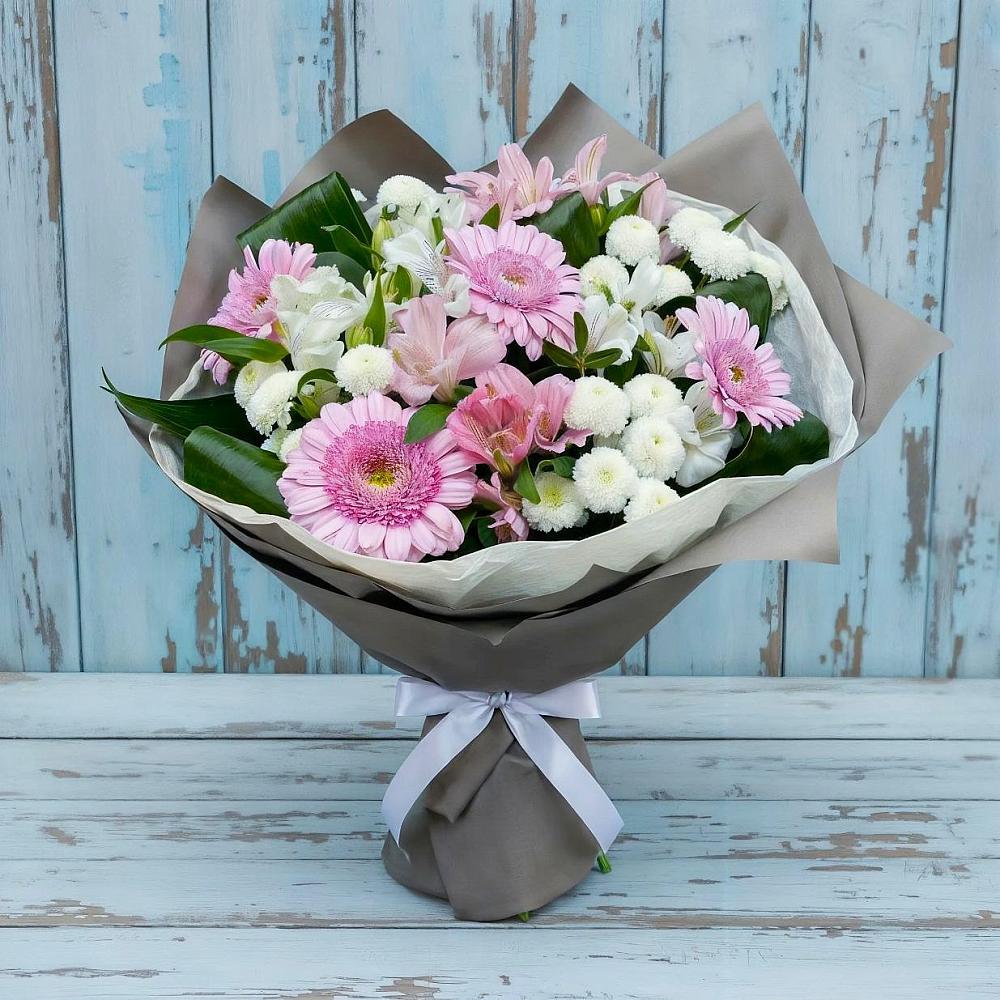 Букет цветов из: Герберы, Альстромерии и Хризантемы в Харовске