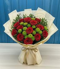 Букет цветов из:  Розы и Хризантемы в Харовске