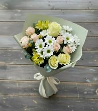 Букет цветов из:  Альстромерии, Розы и Хризантемы #REPLACE_PRED# Харовске